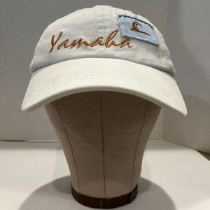 Yamaha Dad Hat White Color with Blue Wave Patch, Adult Size Clean